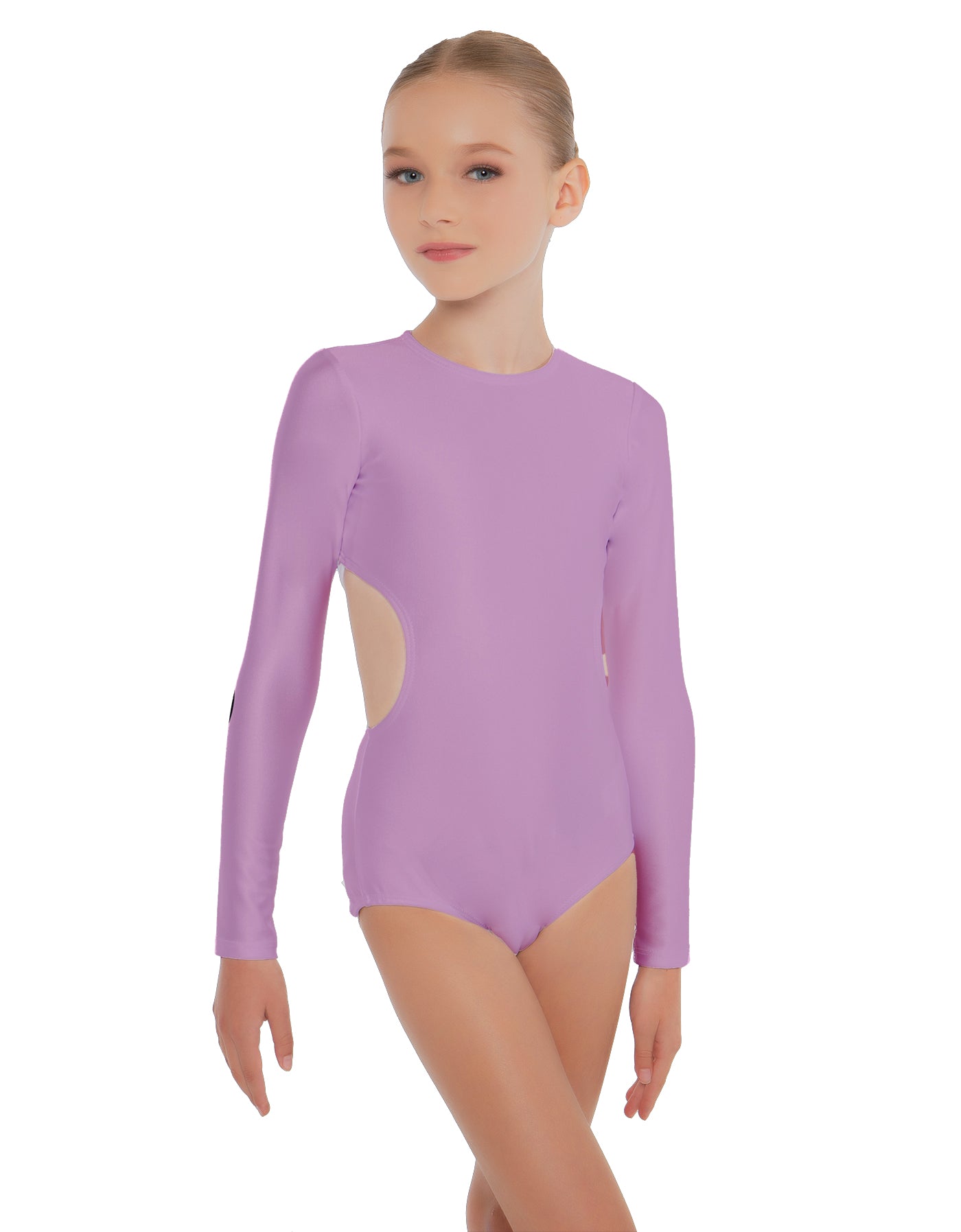 Solid Lycra LS Leotard Triangle Back