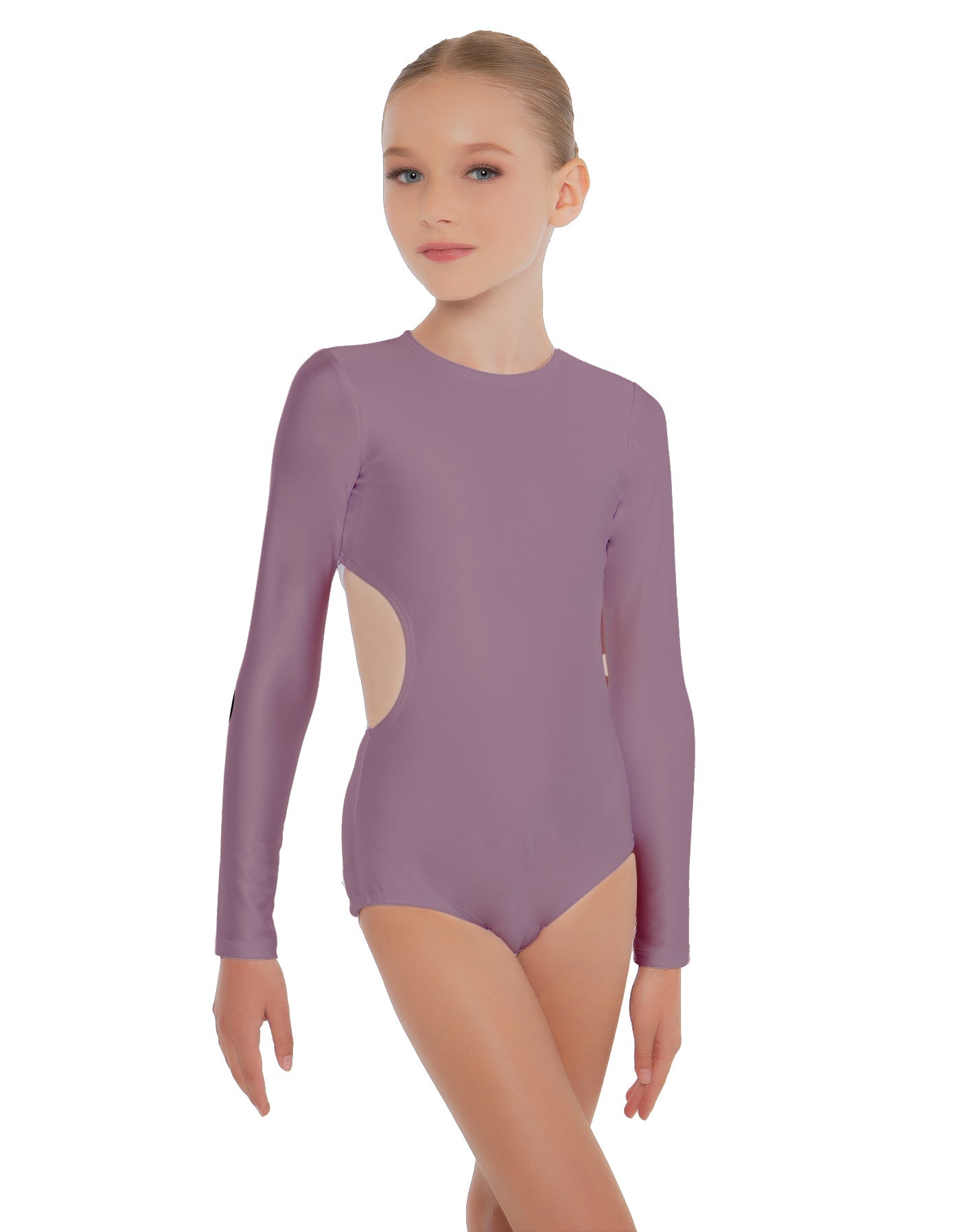 Solid Lycra LS Leotard Triangle Back