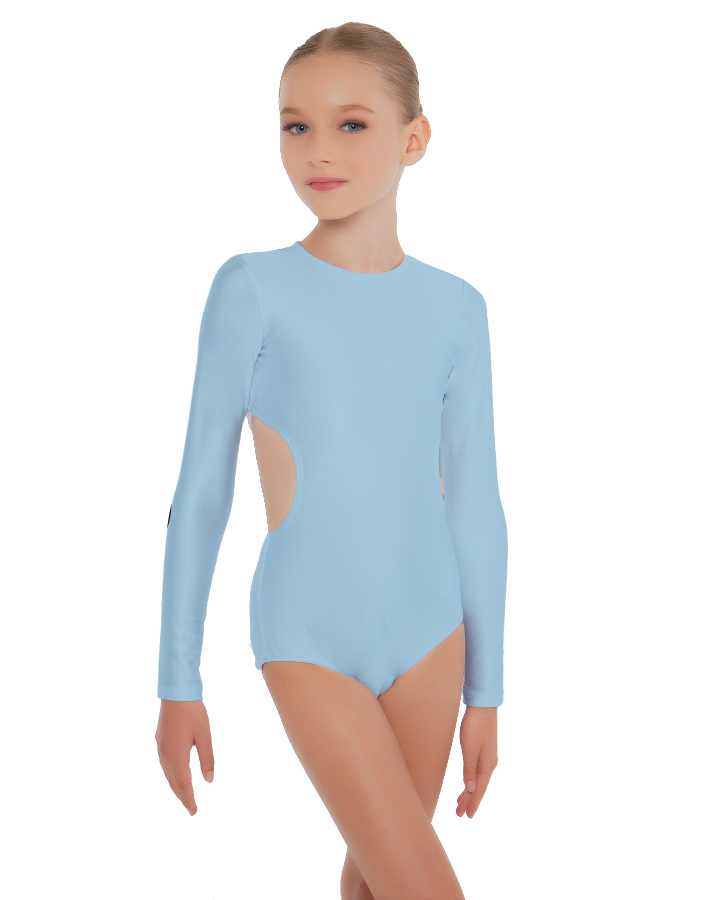 Solid Lycra LS Leotard Triangle Back
