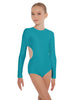 Solid Lycra LS Leotard Triangle Back
