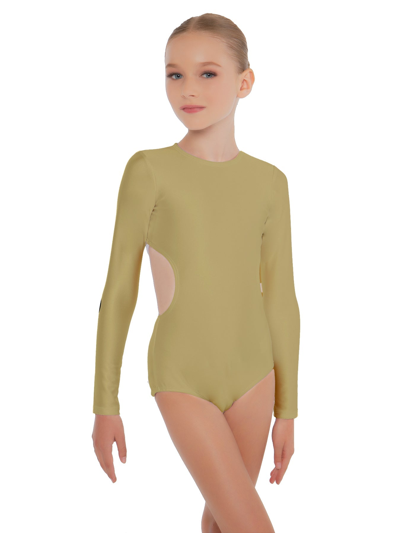 Solid Lycra LS Leotard Triangle Back