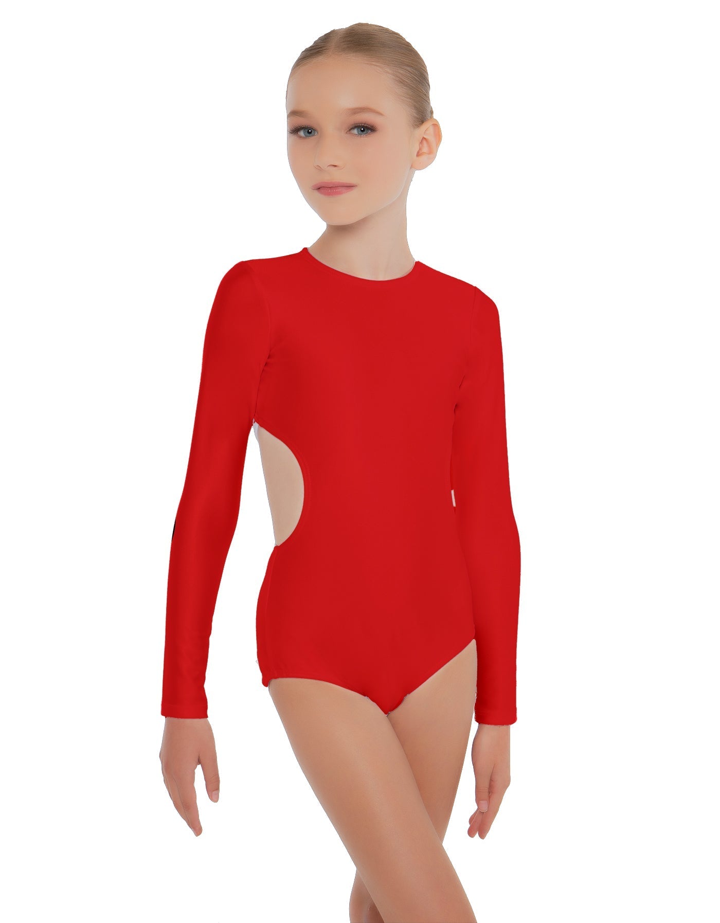 Solid Lycra LS Leotard Triangle Back