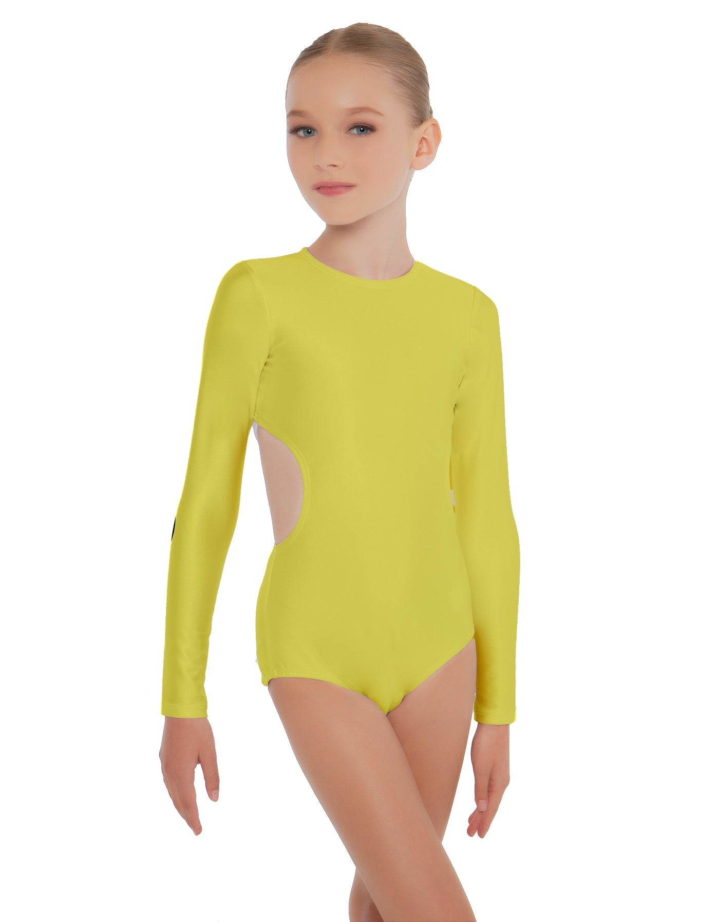 Solid Lycra LS Leotard Triangle Back