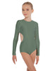 Solid Lycra LS Leotard Triangle Back