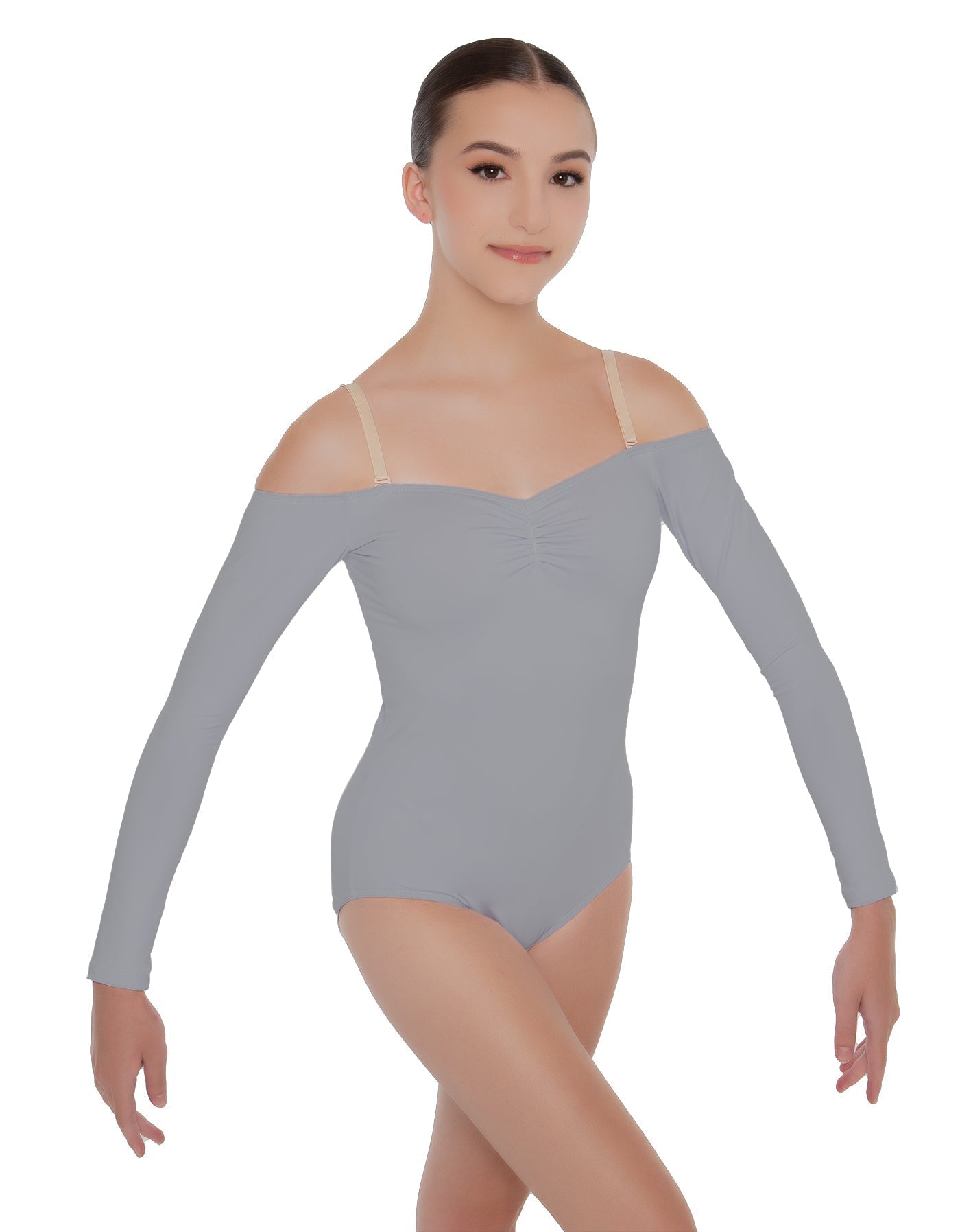 Solid Lycra Off The Shoulder LS Leotard