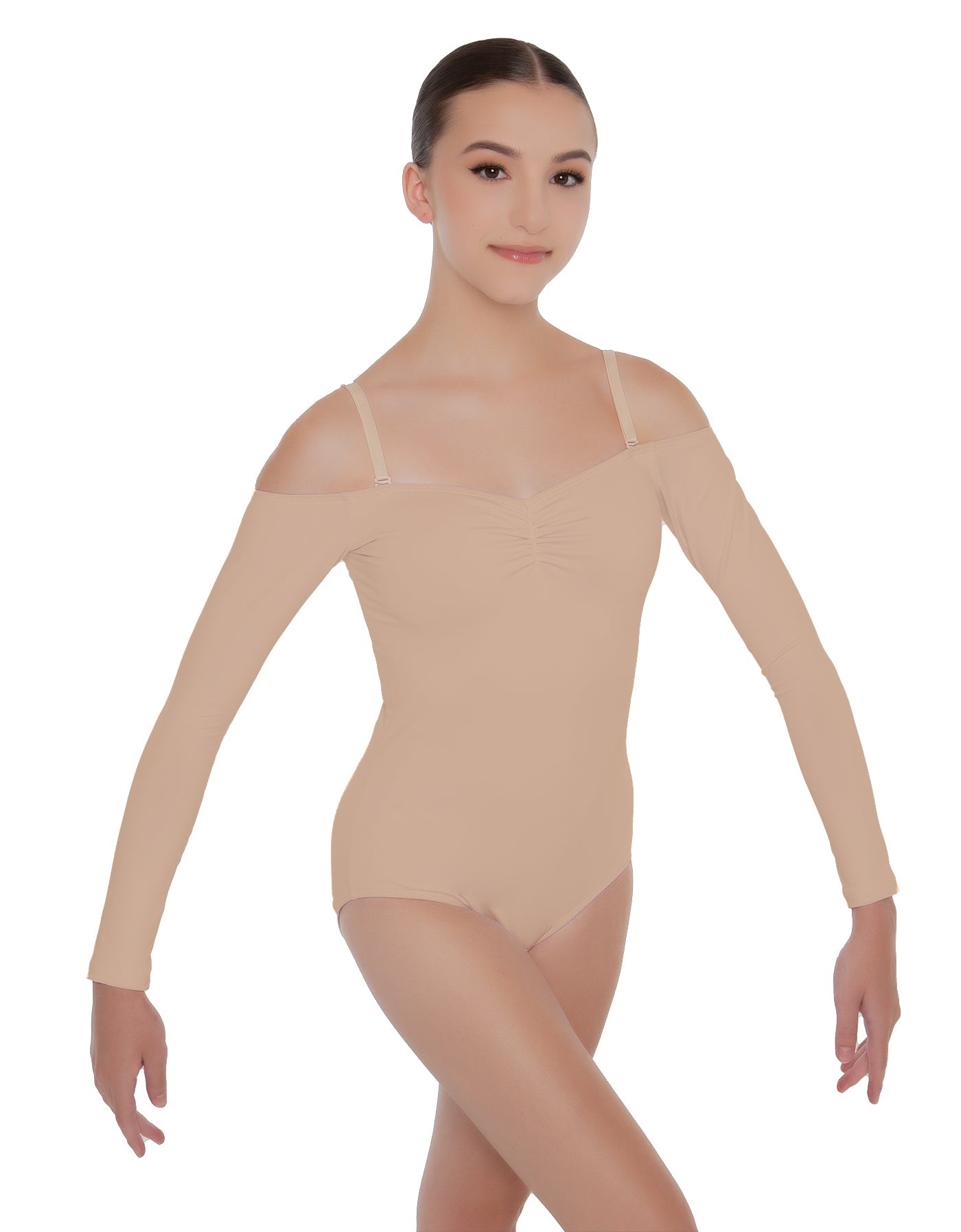 Solid Lycra Off The Shoulder LS Leotard