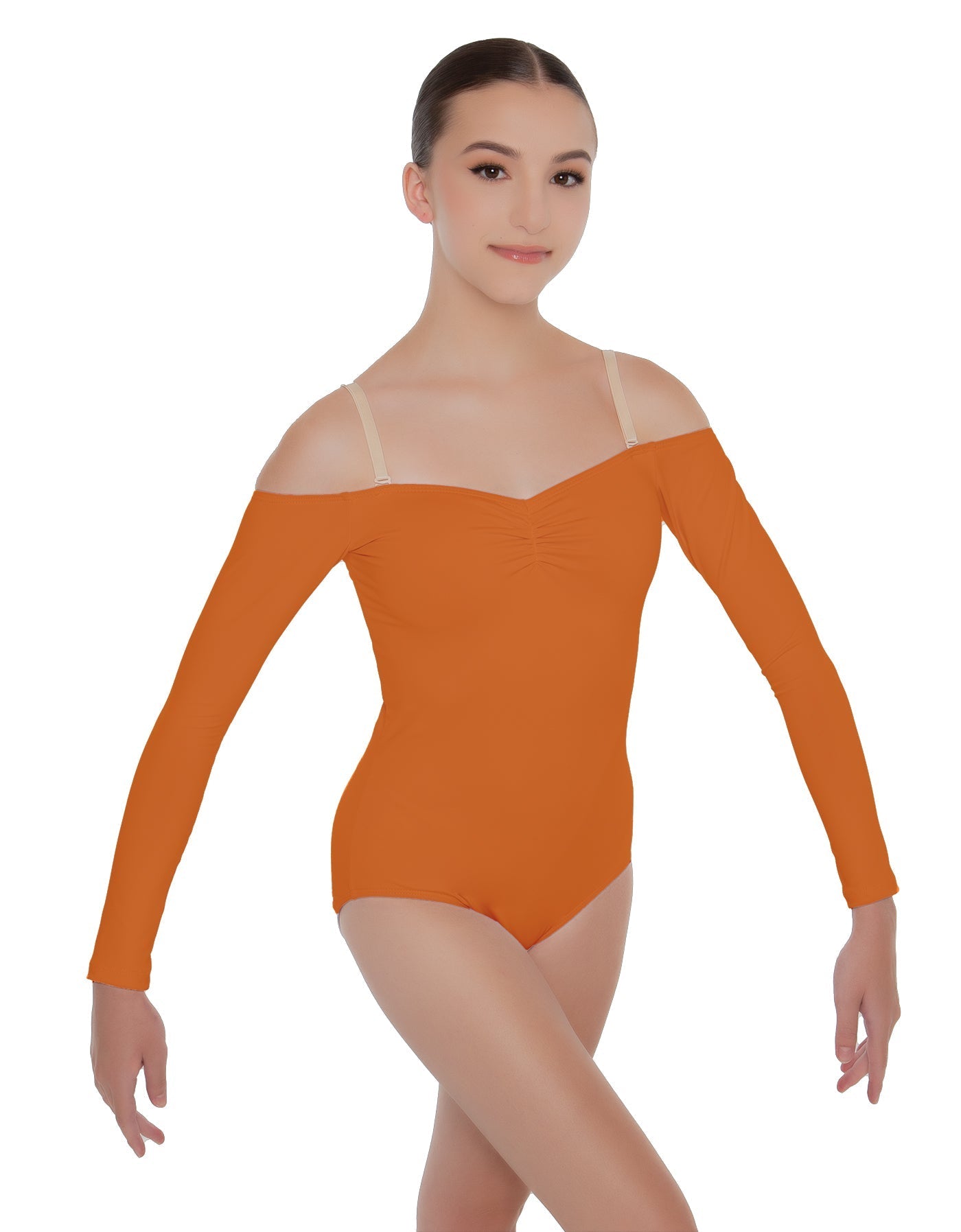 Solid Lycra Off The Shoulder LS Leotard
