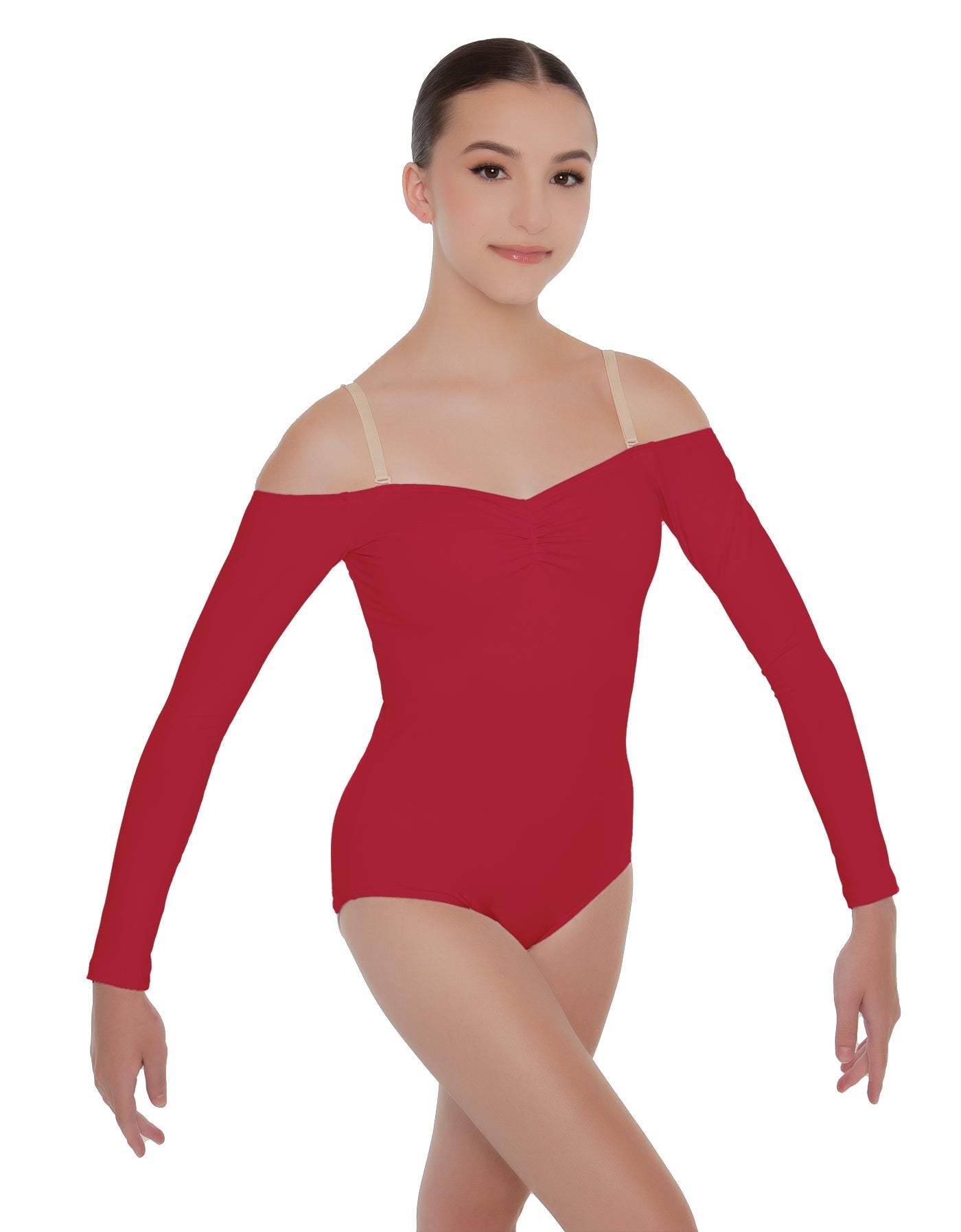 Solid Lycra Off The Shoulder LS Leotard