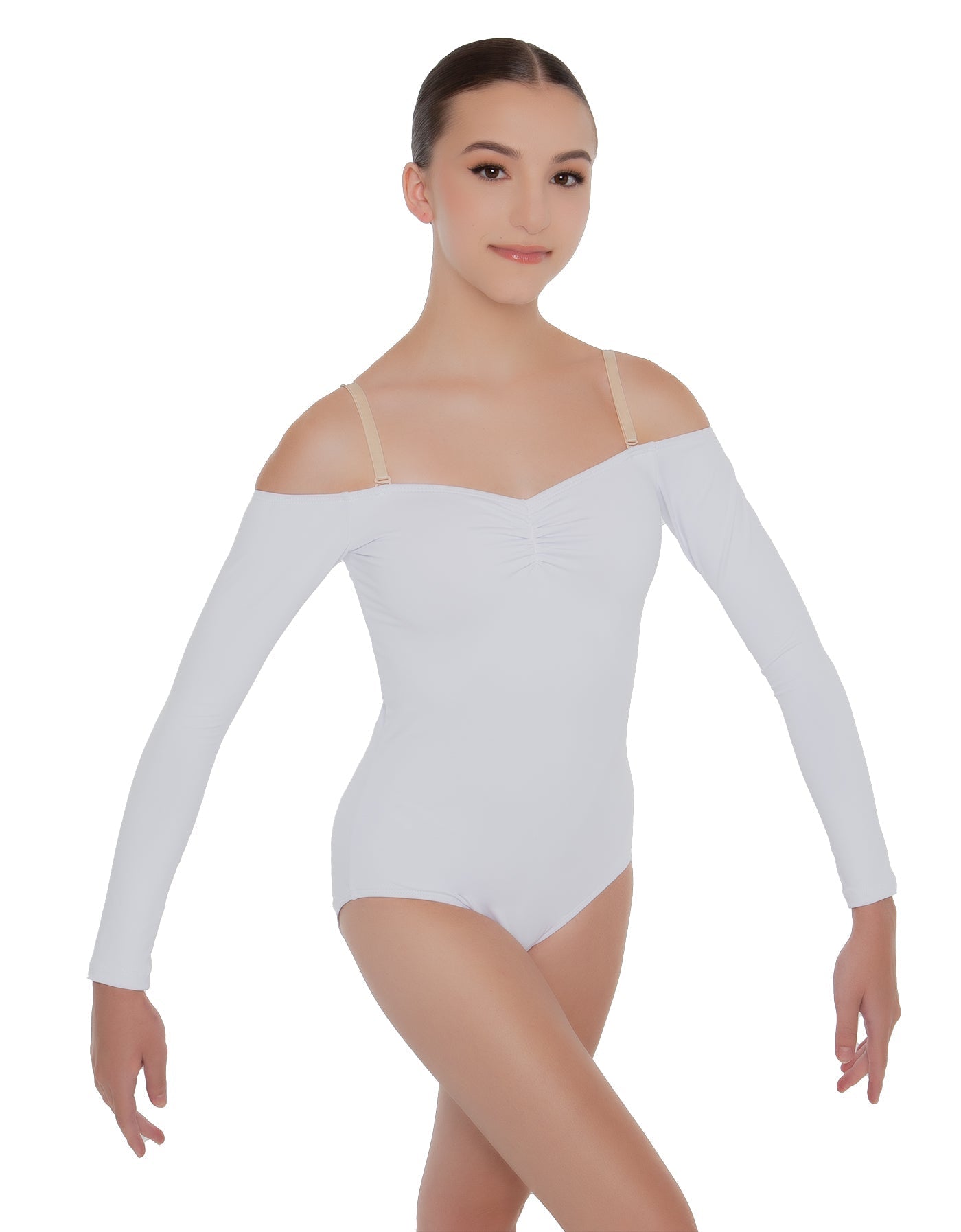 Solid Lycra Off The Shoulder LS Leotard