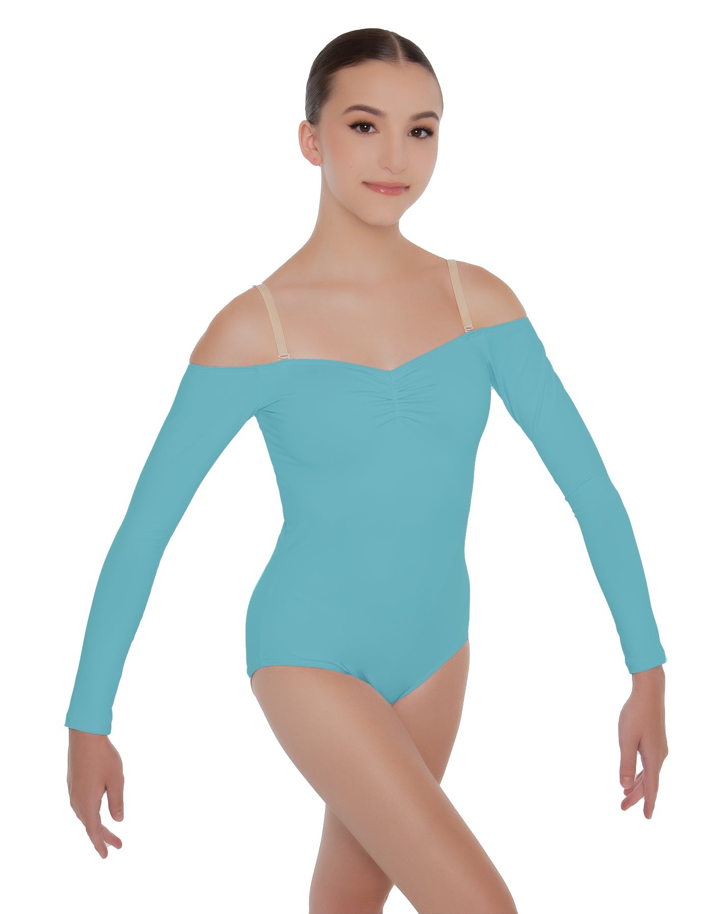 Solid Lycra Off The Shoulder LS Leotard