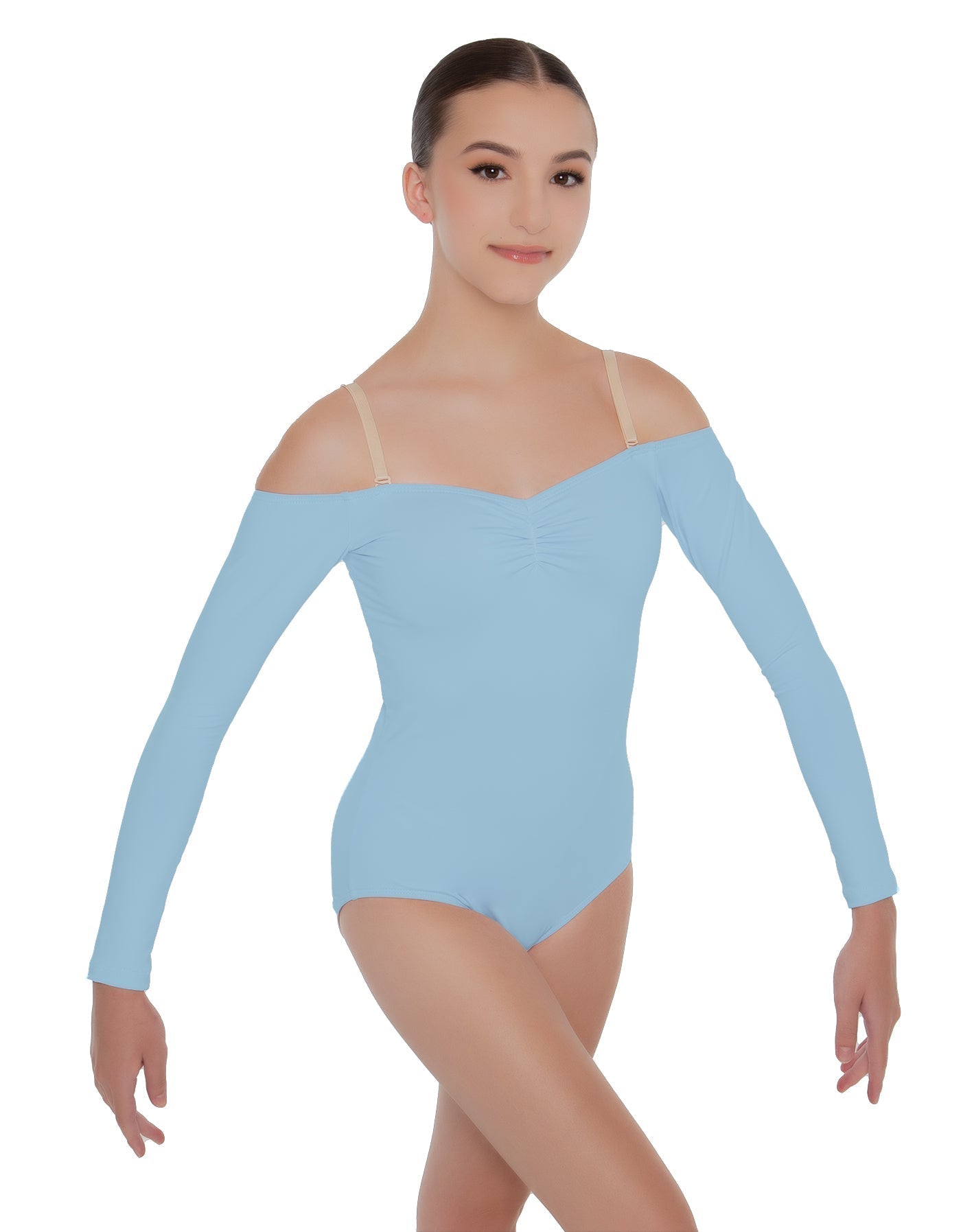 Solid Lycra Off The Shoulder LS Leotard