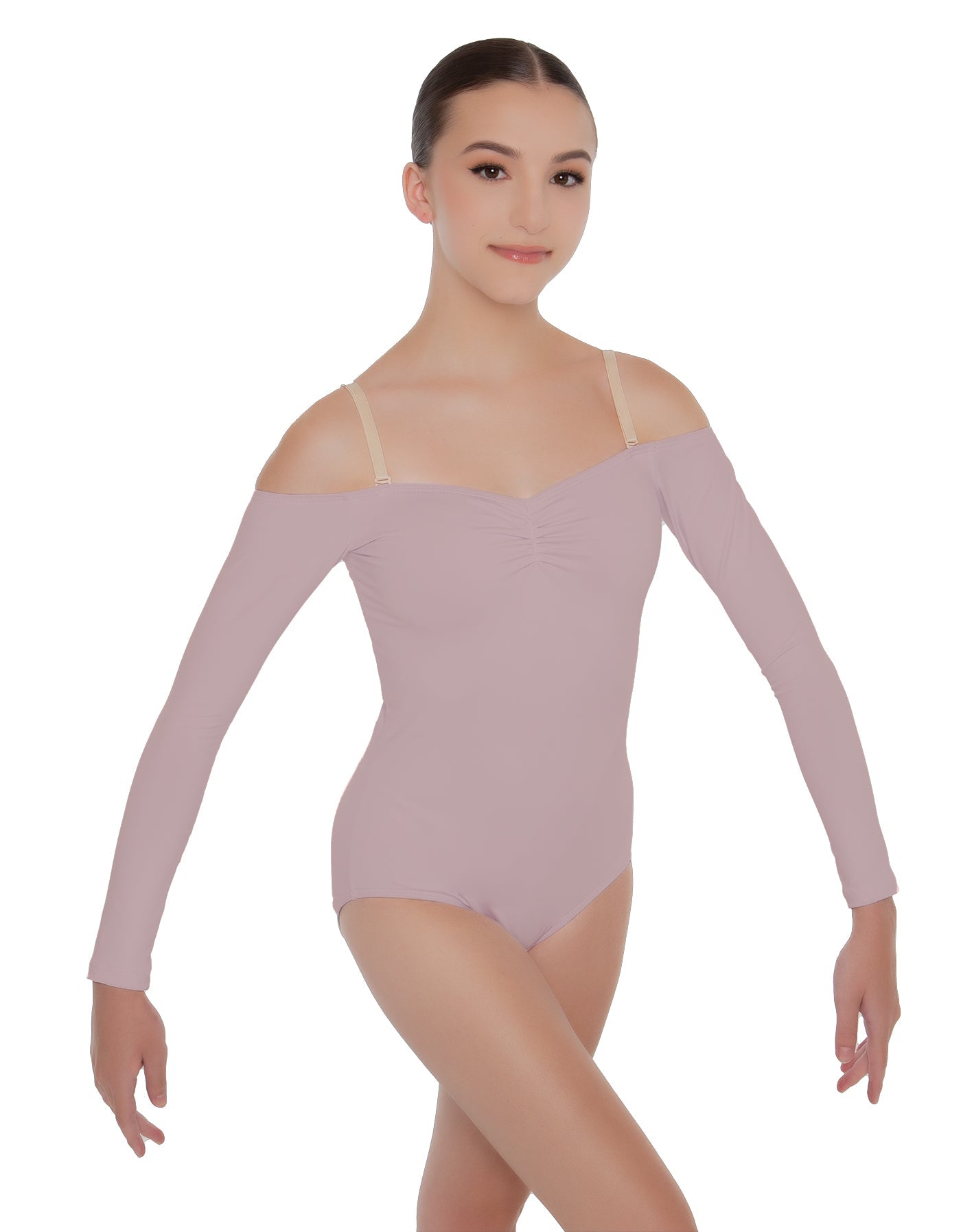 Solid Lycra Off The Shoulder LS Leotard