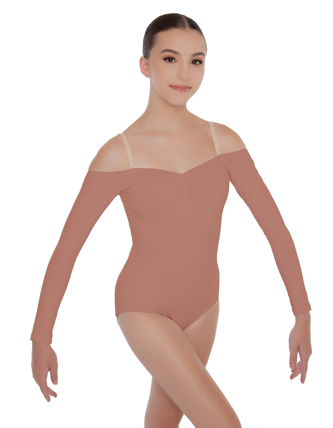 Solid Lycra Off The Shoulder LS Leotard