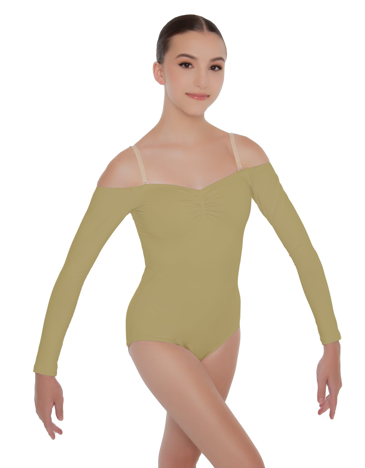 Solid Lycra Off The Shoulder LS Leotard