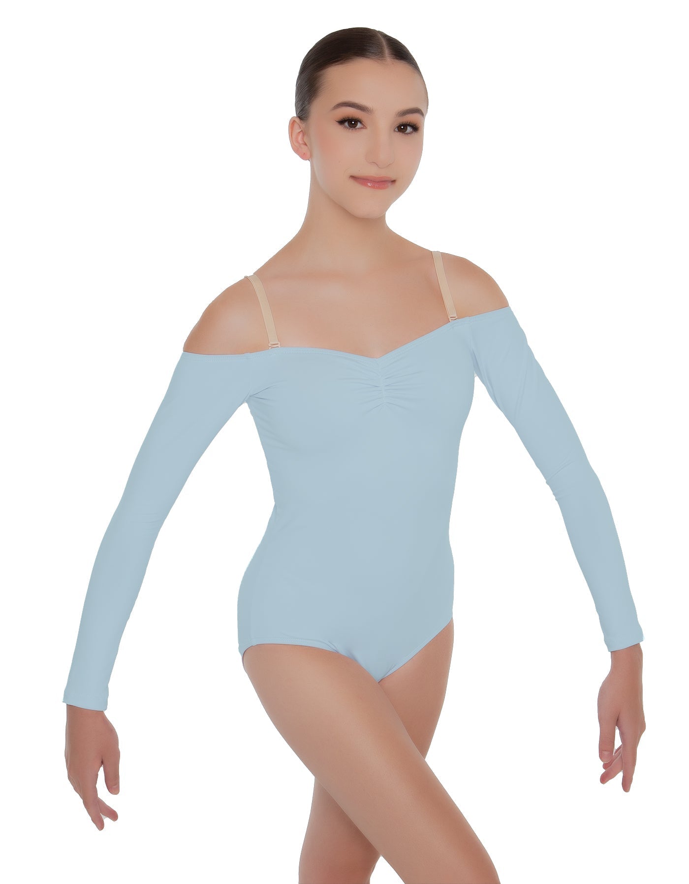 Solid Lycra Off The Shoulder LS Leotard
