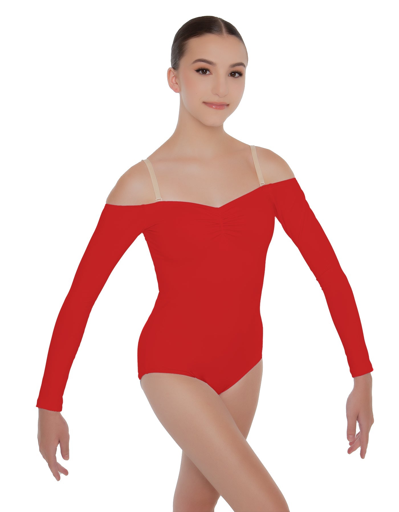 Solid Lycra Off The Shoulder LS Leotard