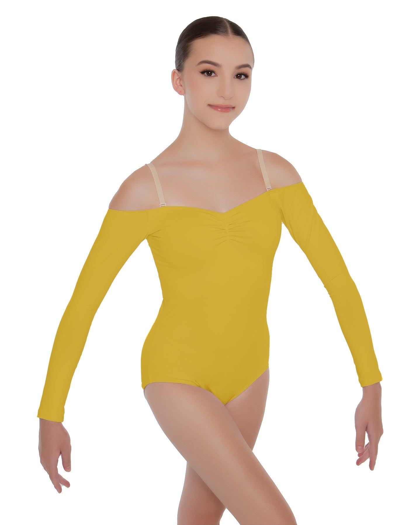 Solid Lycra Off The Shoulder LS Leotard