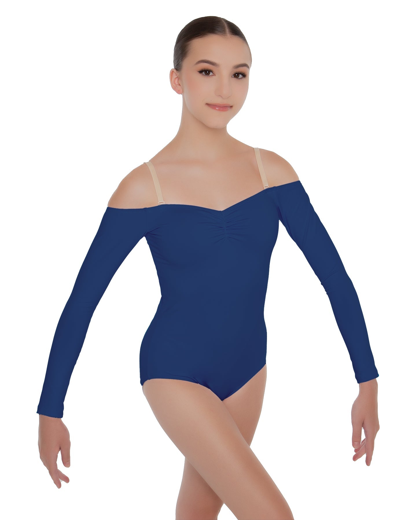 Solid Lycra Off The Shoulder LS Leotard