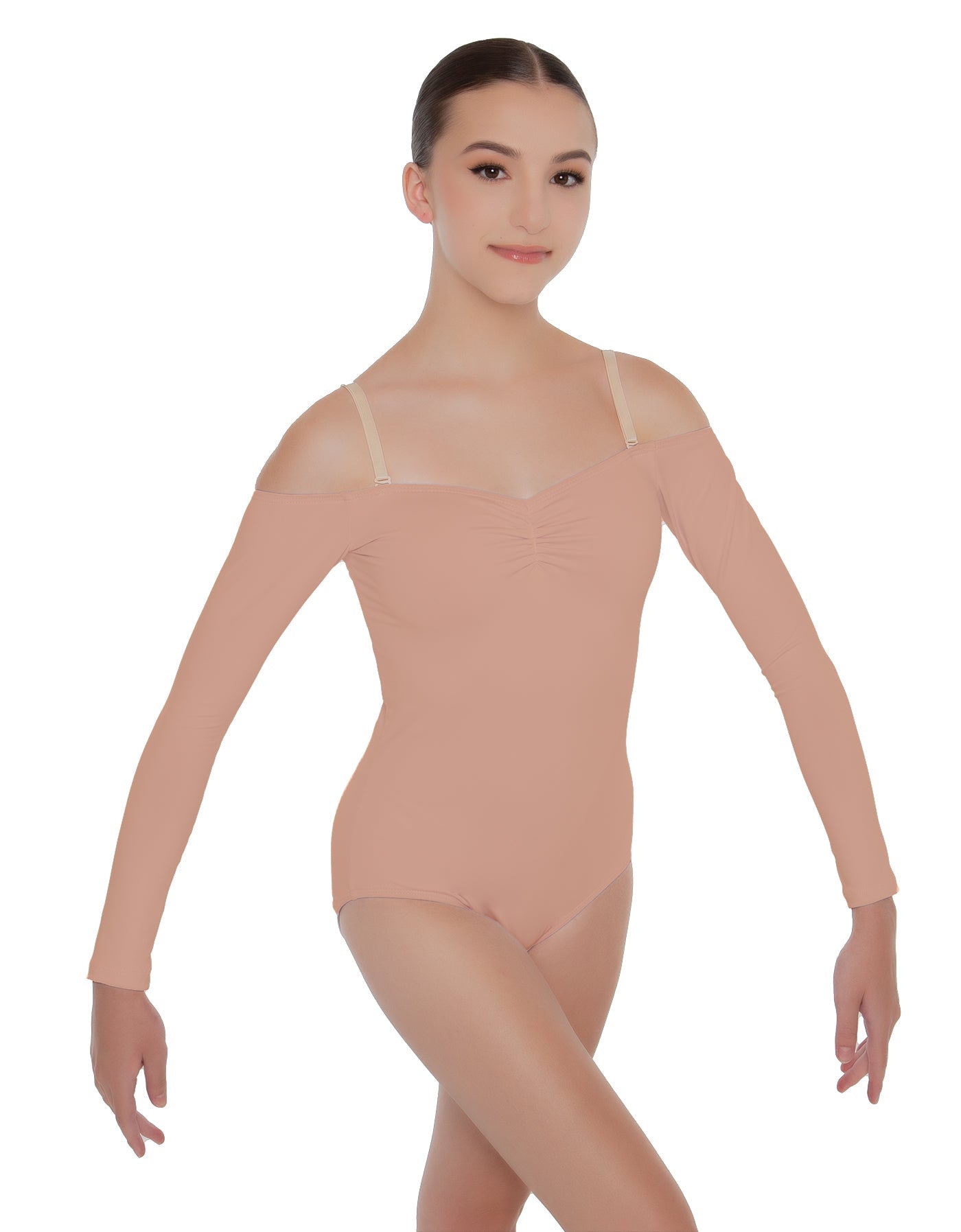 Solid Lycra Off The Shoulder LS Leotard