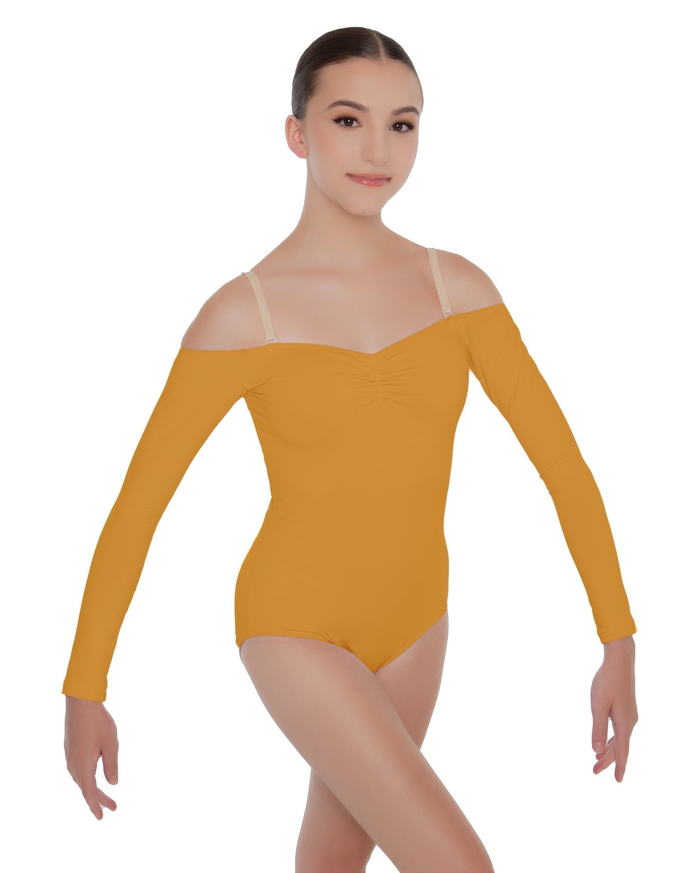 Solid Lycra Off The Shoulder LS Leotard