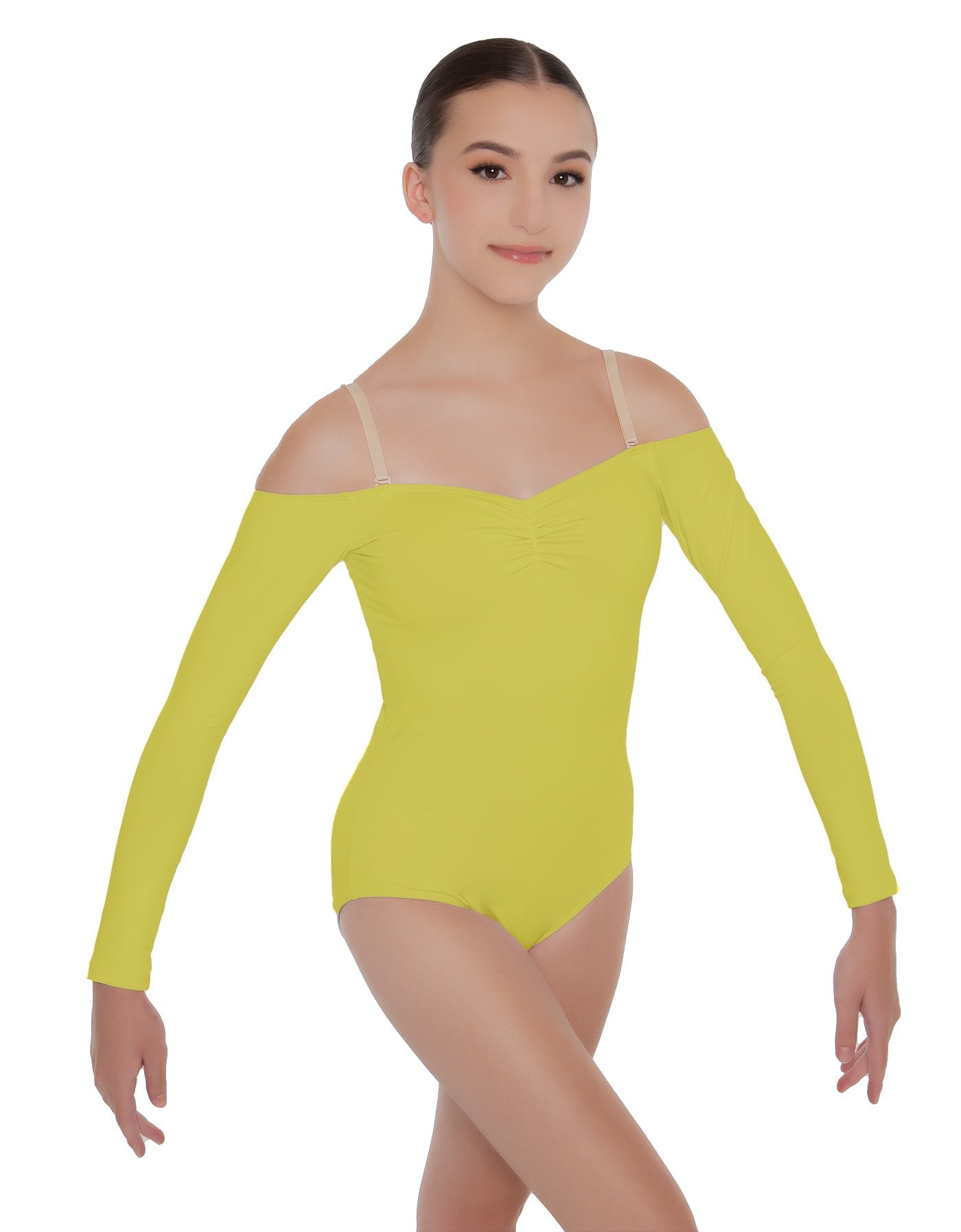 Solid Lycra Off The Shoulder LS Leotard