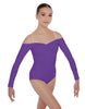 Solid Lycra Off The Shoulder LS Leotard