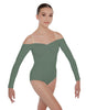 Solid Lycra Off The Shoulder LS Leotard