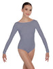 Solid Lycra LS Boatneck Open Back Leotard