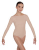 Solid Lycra LS Boatneck Open Back Leotard