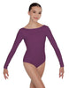 Solid Lycra LS Boatneck Open Back Leotard