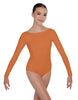 Solid Lycra LS Boatneck Open Back Leotard
