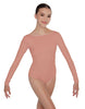Solid Lycra LS Boatneck Open Back Leotard