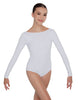 Solid Lycra LS Boatneck Open Back Leotard