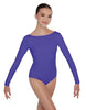 Solid Lycra LS Boatneck Open Back Leotard