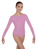 Solid Lycra LS Boatneck Open Back Leotard