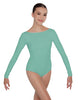 Solid Lycra LS Boatneck Open Back Leotard
