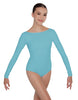 Solid Lycra LS Boatneck Open Back Leotard
