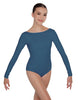 Solid Lycra LS Boatneck Open Back Leotard