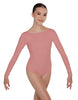 Solid Lycra LS Boatneck Open Back Leotard