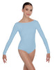 Solid Lycra LS Boatneck Open Back Leotard
