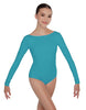 Solid Lycra LS Boatneck Open Back Leotard