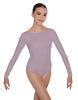 Solid Lycra LS Boatneck Open Back Leotard