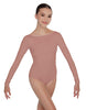 Solid Lycra LS Boatneck Open Back Leotard
