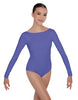 Solid Lycra LS Boatneck Open Back Leotard
