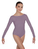 Solid Lycra LS Boatneck Open Back Leotard