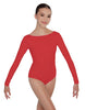 Solid Lycra LS Boatneck Open Back Leotard