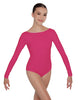 Solid Lycra LS Boatneck Open Back Leotard