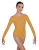 Solid Lycra LS Boatneck Open Back Leotard