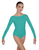 Solid Lycra LS Boatneck Open Back Leotard