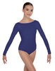Solid Lycra LS Boatneck Open Back Leotard